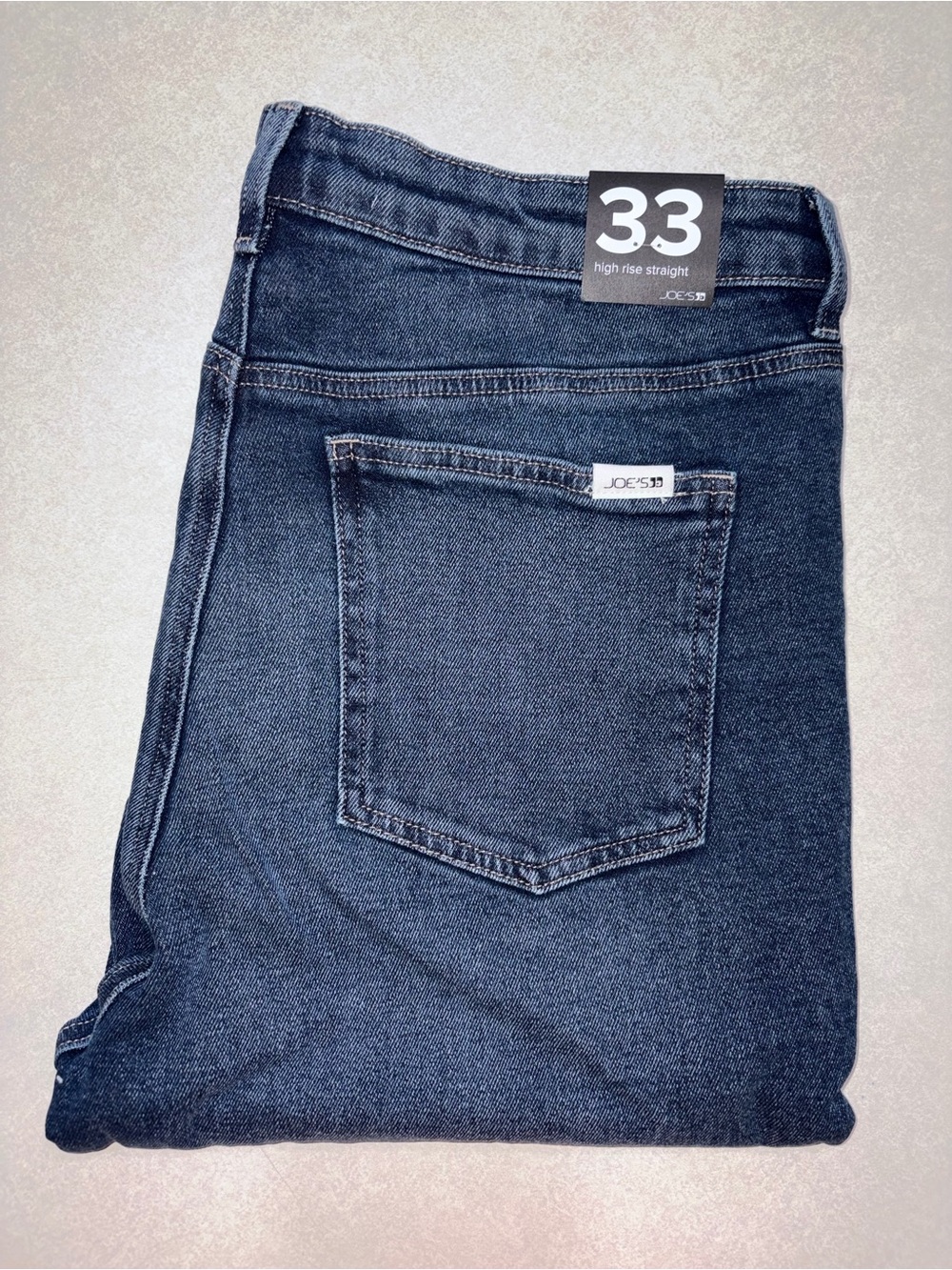 Women’s Joe's Jeans 33” High-Rise Straight Jeans w/Raw Hem in Indigo Worn